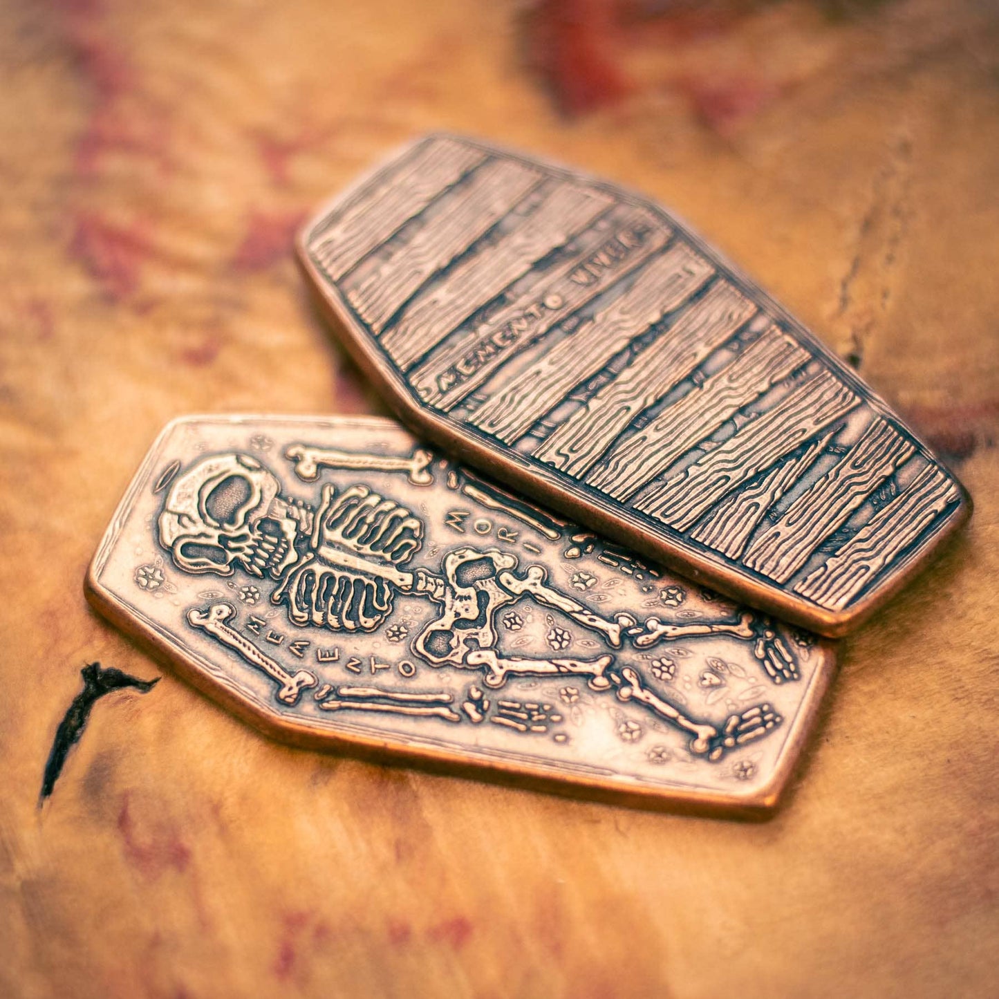 Coffin "Memento Mori Memento Vivere"- Copper Coin